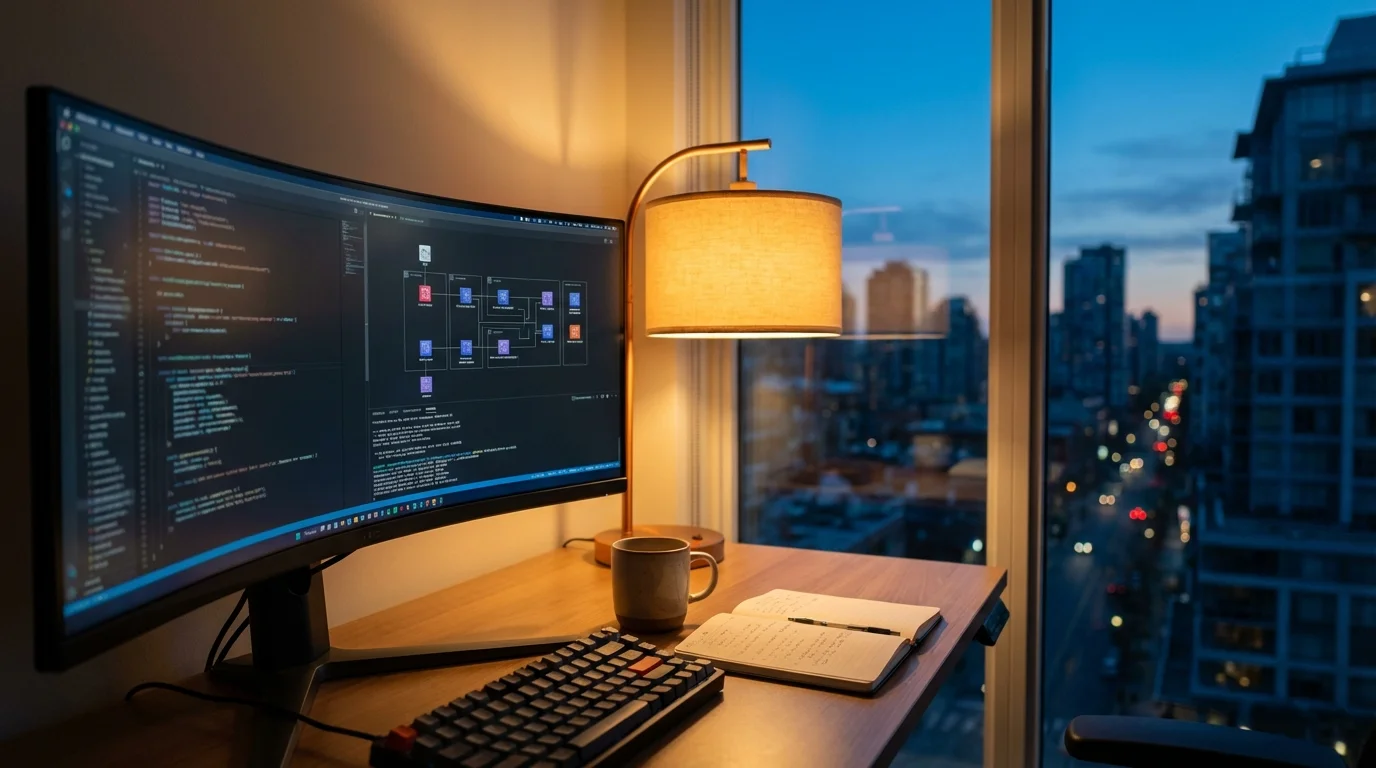 Strategic technology workspace representing technical expertise